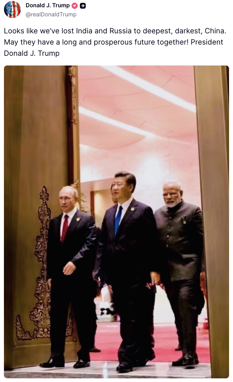 Trump o Indiach, Rosji i Chinach