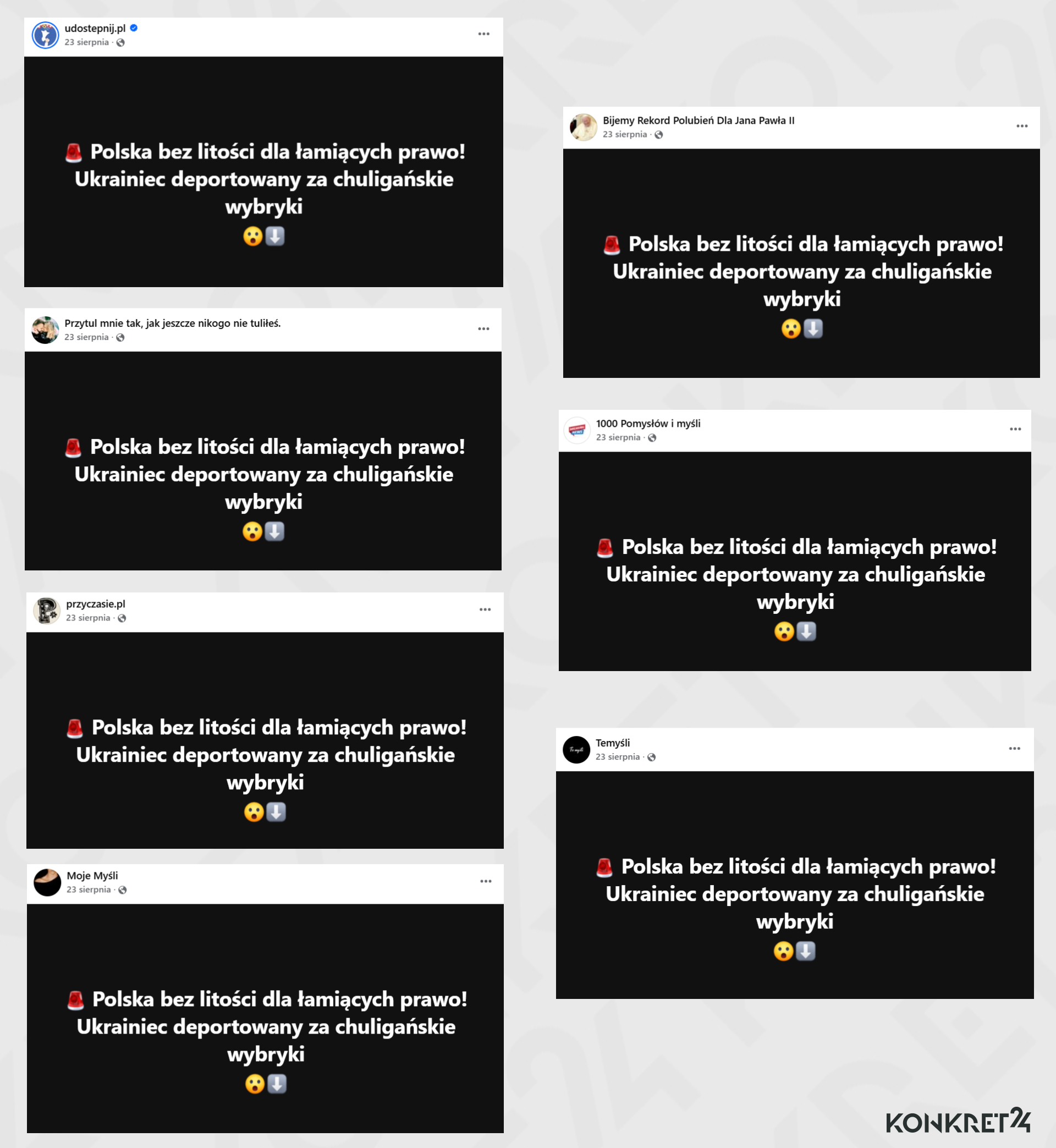 Skoordynowana akcja promowania jednej z antyukraińskich narracji na Facebooku 