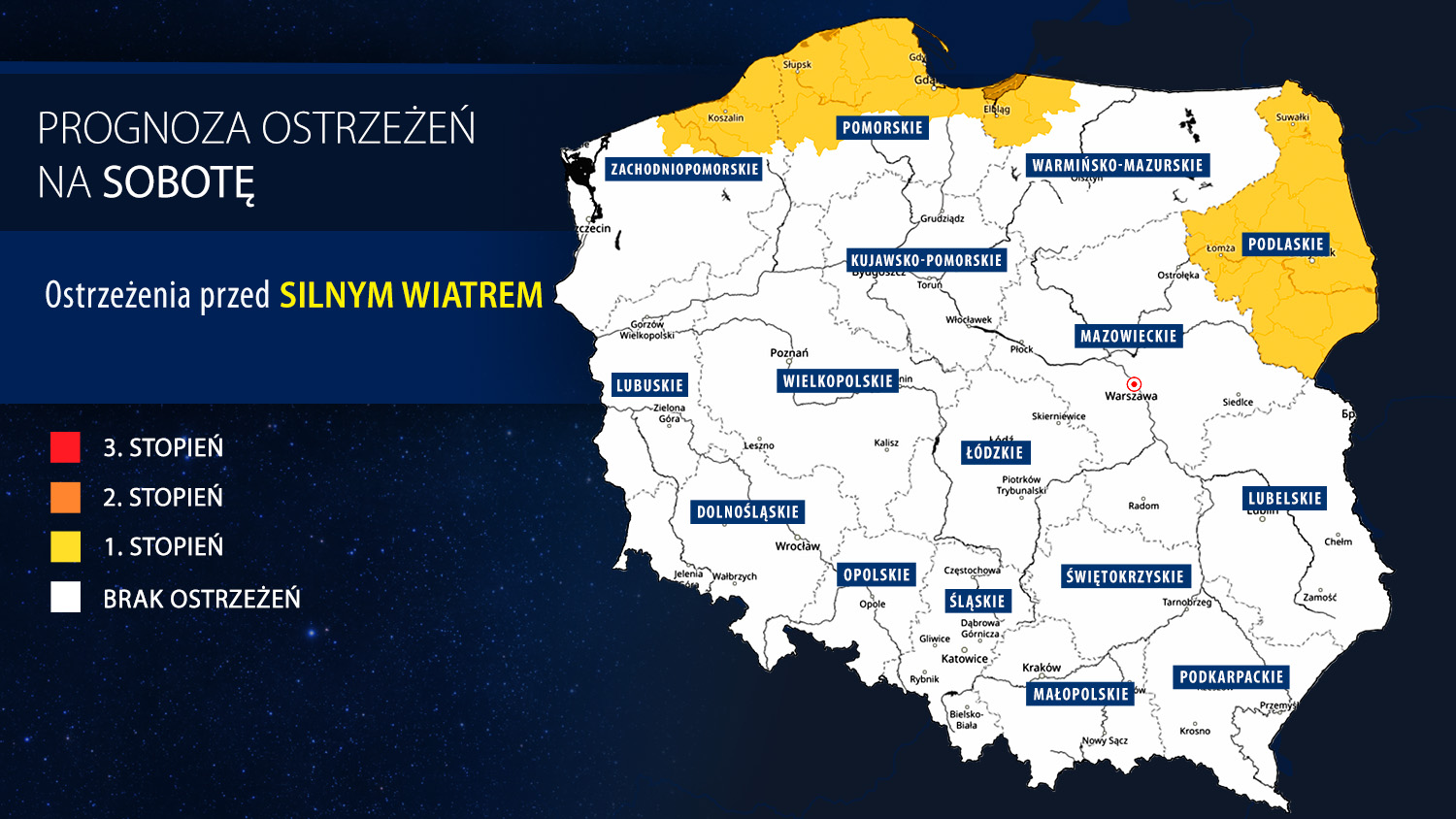Prognoza zagrożeń IMGW na sobotę