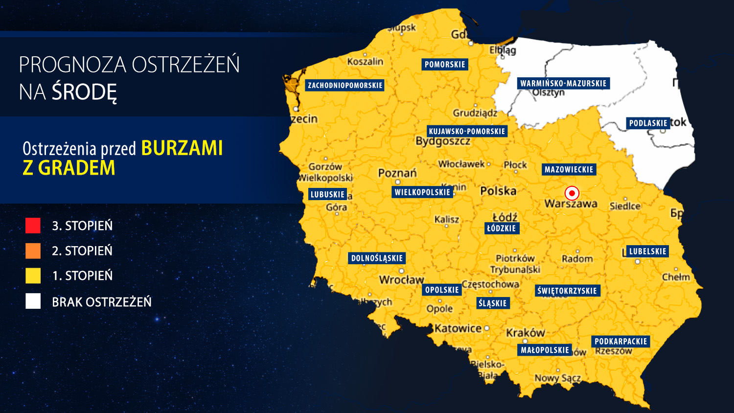 Prognoza zagrożeń na środę