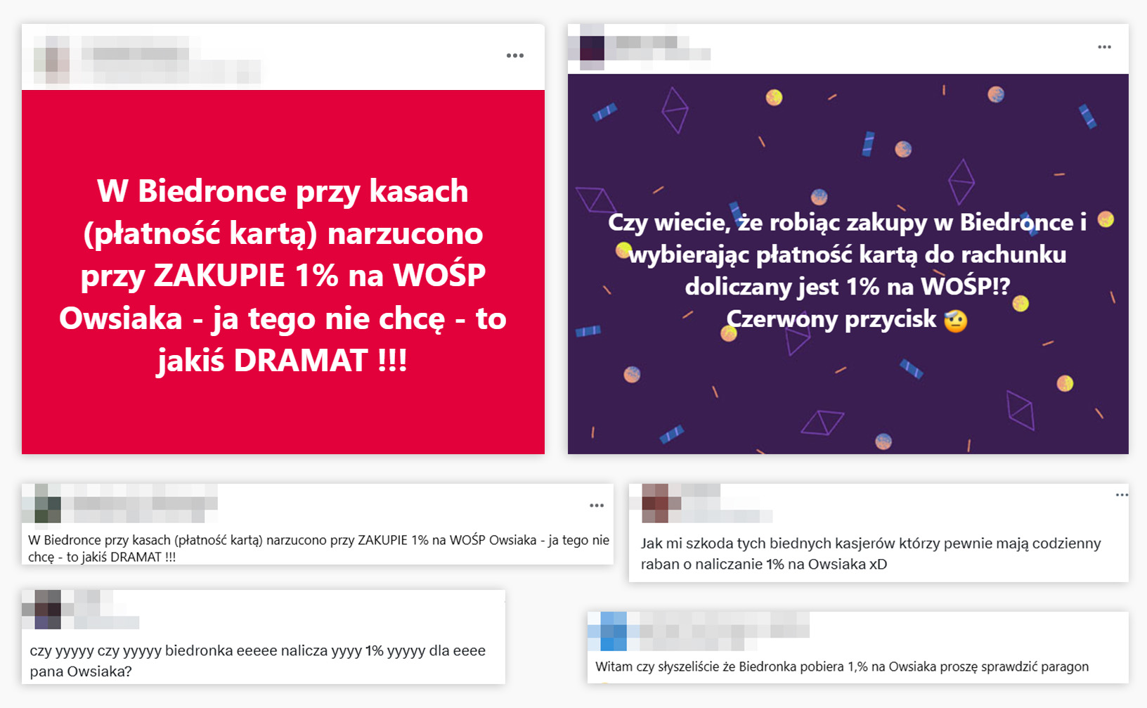 Fake news o "doliczaniu przy kasach 1 proc. na WOŚP" rozchodzi się - mimo oficjalnego dementi - znowu od początku stycznia 2025 roku 