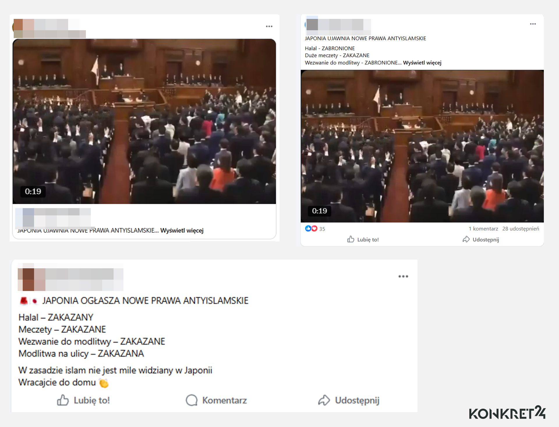 Doniesienia o "prawach antyislamskich" rozchodziły się także na Facebooku 