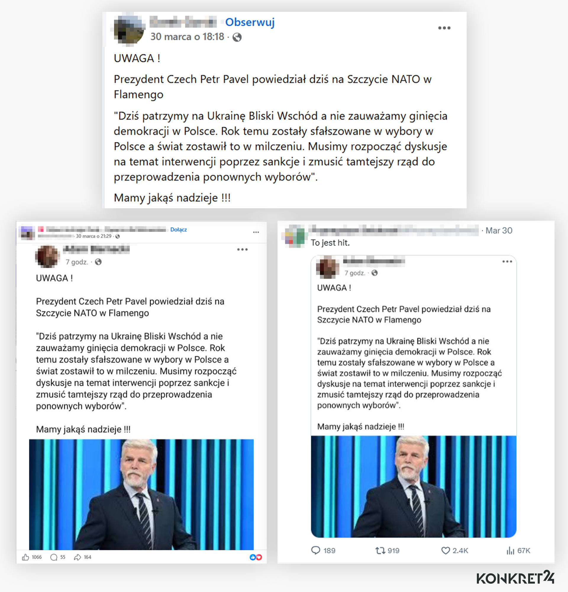 Rzekome słowa Petra Pavla ze szczytu NATO mają podważać wybory prezydenckie w Polsce