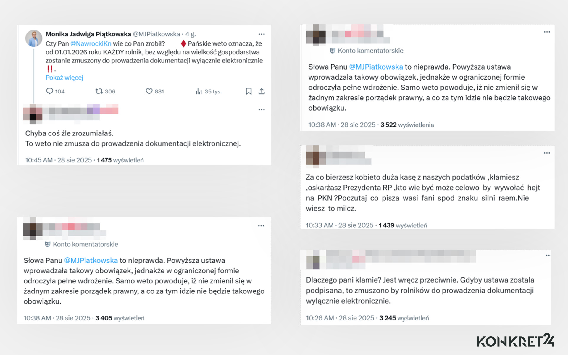 Internauci zarzucali senator Piątkowskiej, że błędnie obwinia prezydenta Nawrockiego