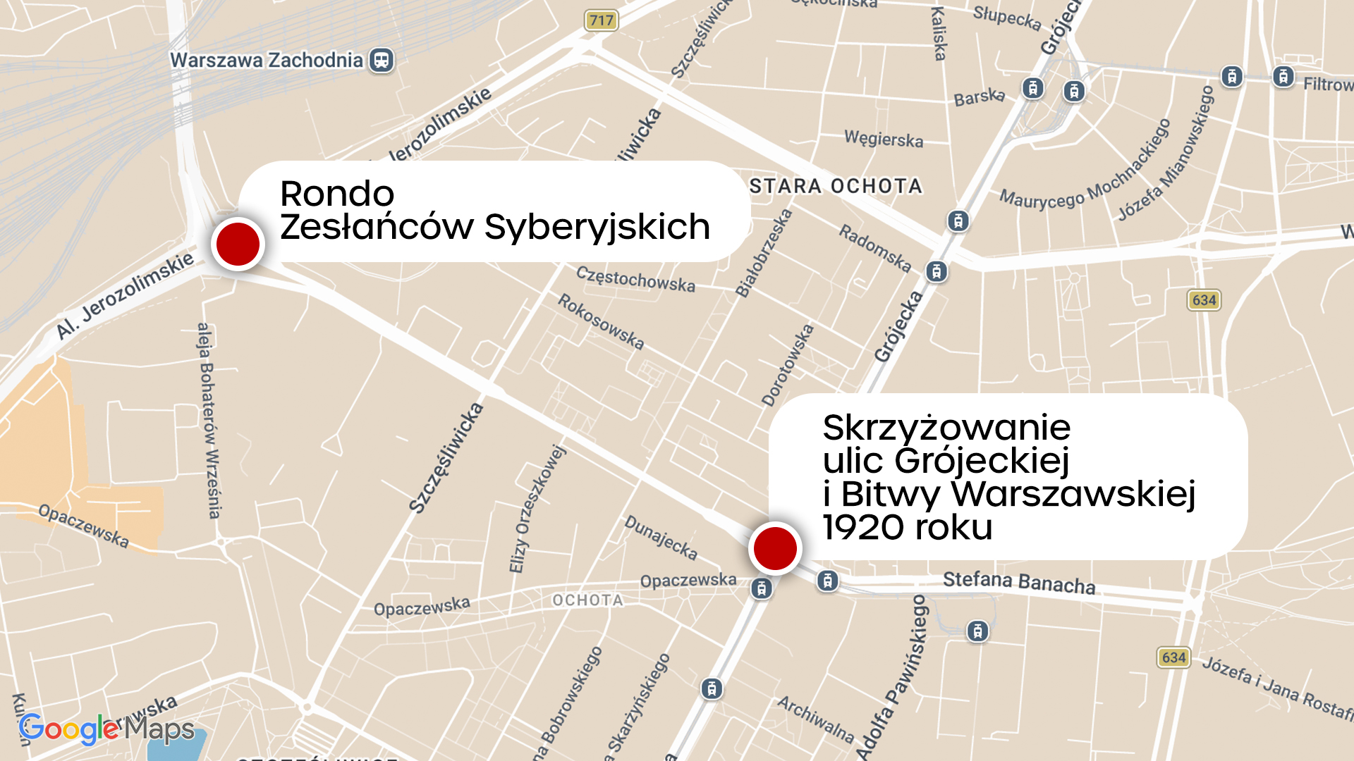 Miejsce wypadku w Warszawie