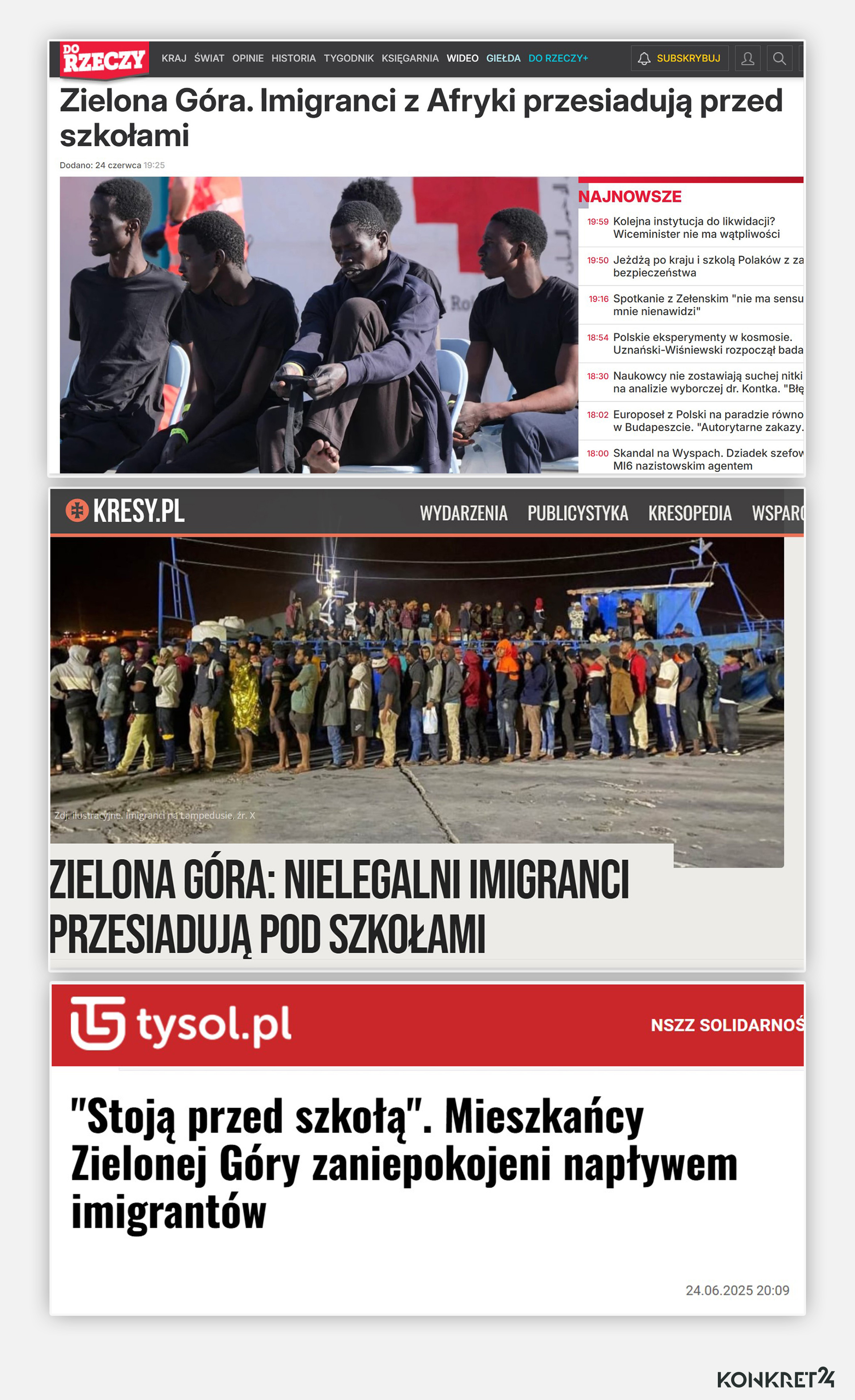 Przekaz o rzekomo niebezpiecznych migrantach w Zielonej Górze szybko podchwyciły prawicowe portale