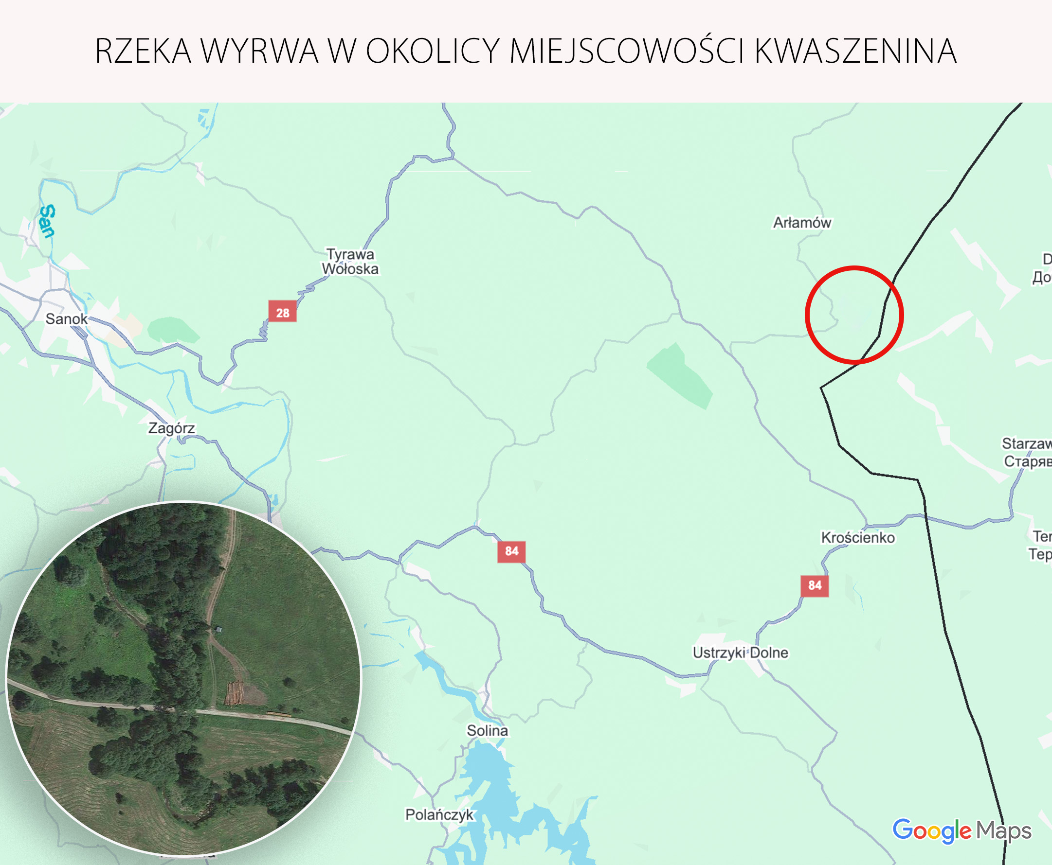 Rzeka Wyrwa w okolicy miejscowości Kwaszenina