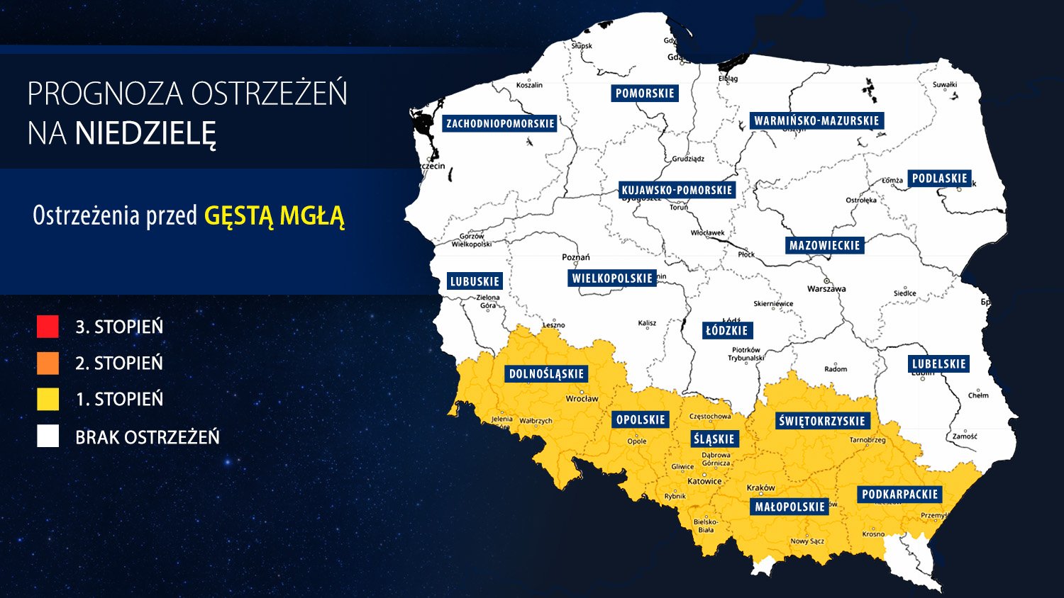 Prognoza zagrożeń na niedzielę