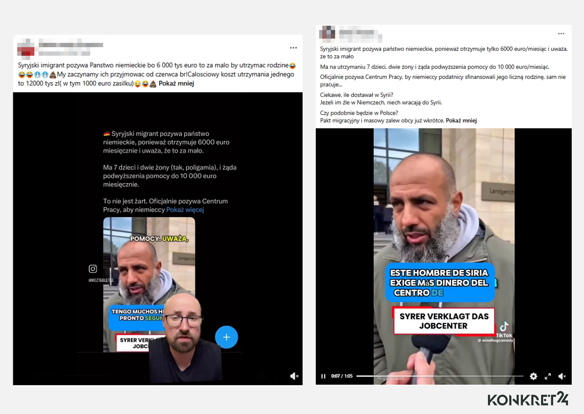 Fałszywe wideo z rzekomym Syryjczykiem domagającym się więcej pieniędzy trafiło też na polskiego Facebooka