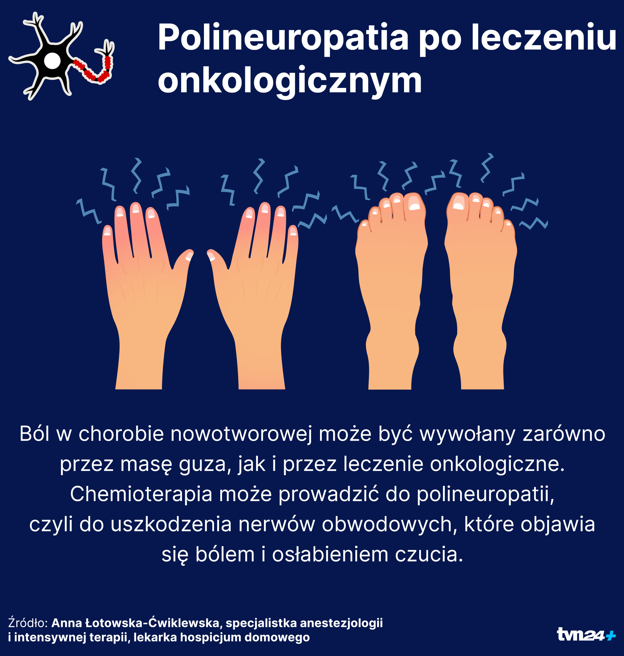Chemioterapia może spowodować polineuropatię