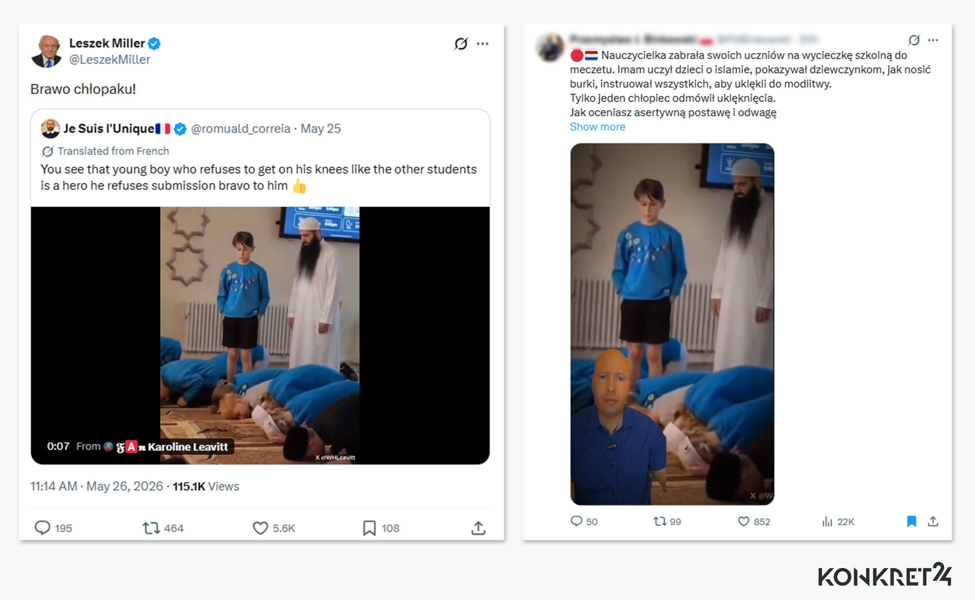 Nagranie z chłopcem w meczecie krąży w polskiej sieci