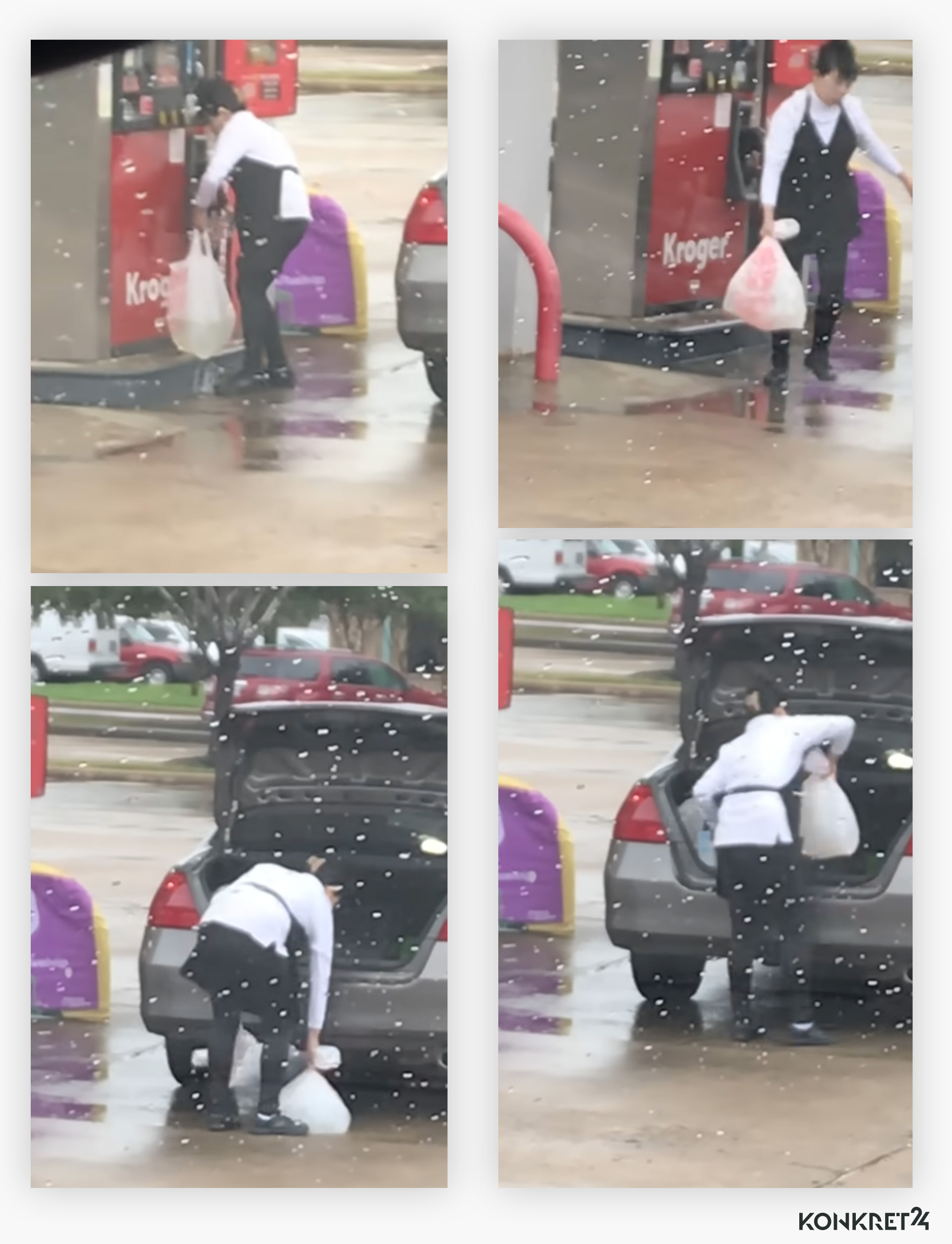 Nagranie ze stacji w USA, które krążyło w sieci w 2019 roku, pokazuje prawdziwą sytuację 