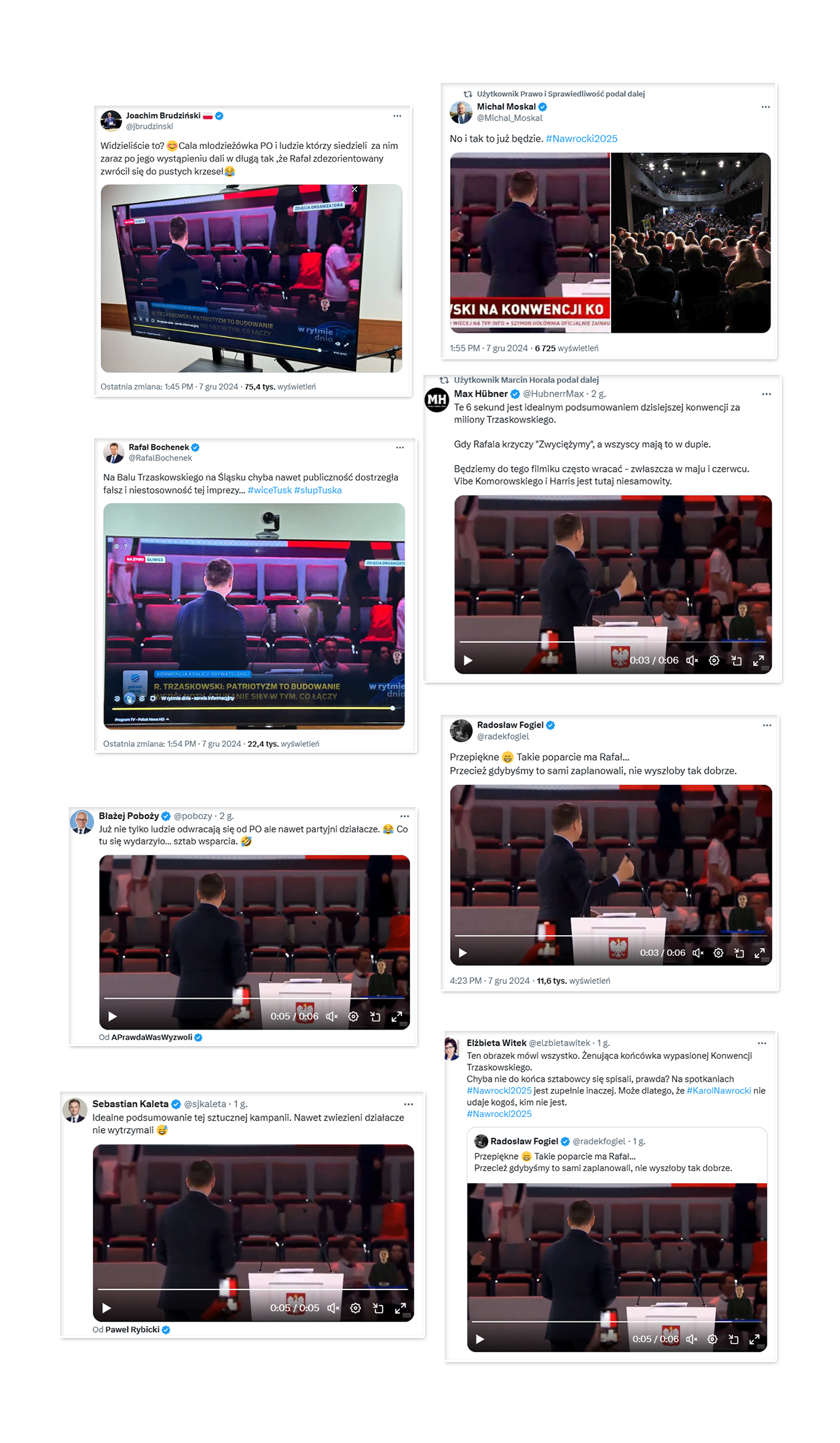 Politycy PiS jeden po drugim publikowali kadr z konwencji Trzaskowskiego, błędnie interpretując sytuację