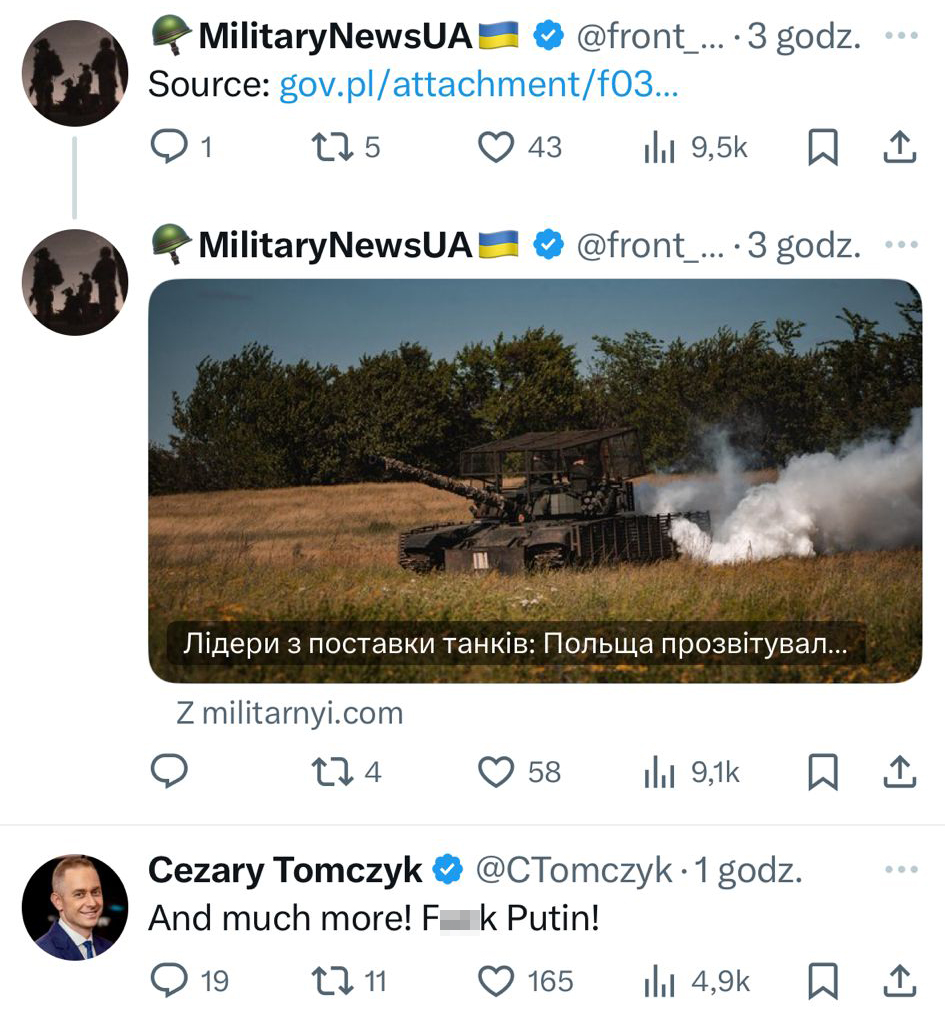 Usunięty komentarz Cezarego Tomczyka