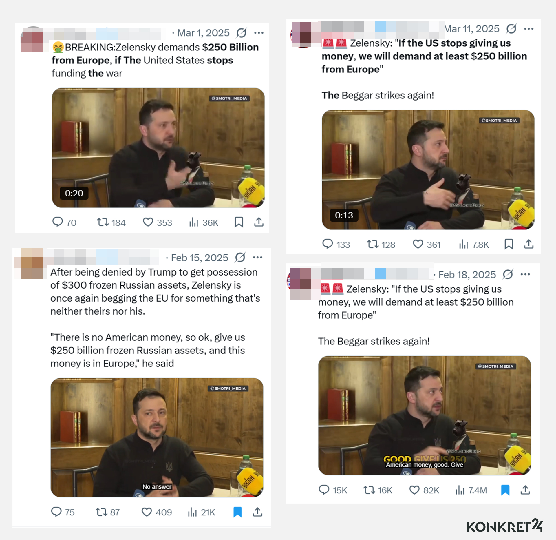 Ten sam film z Zełenskim rozpowszechniano już rok temu - także z fałszywym przekazem
