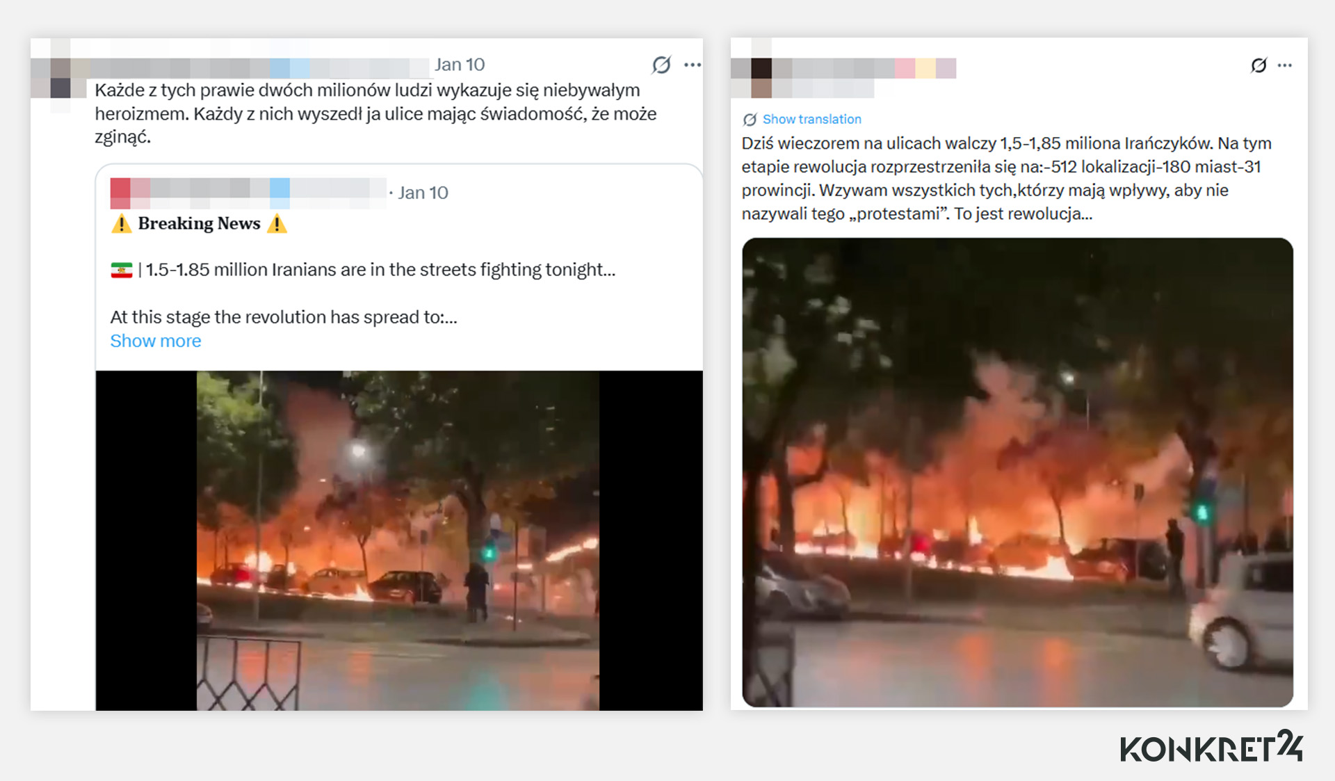 Internauci błędnie podawali, że to nagranie jest z Iranu