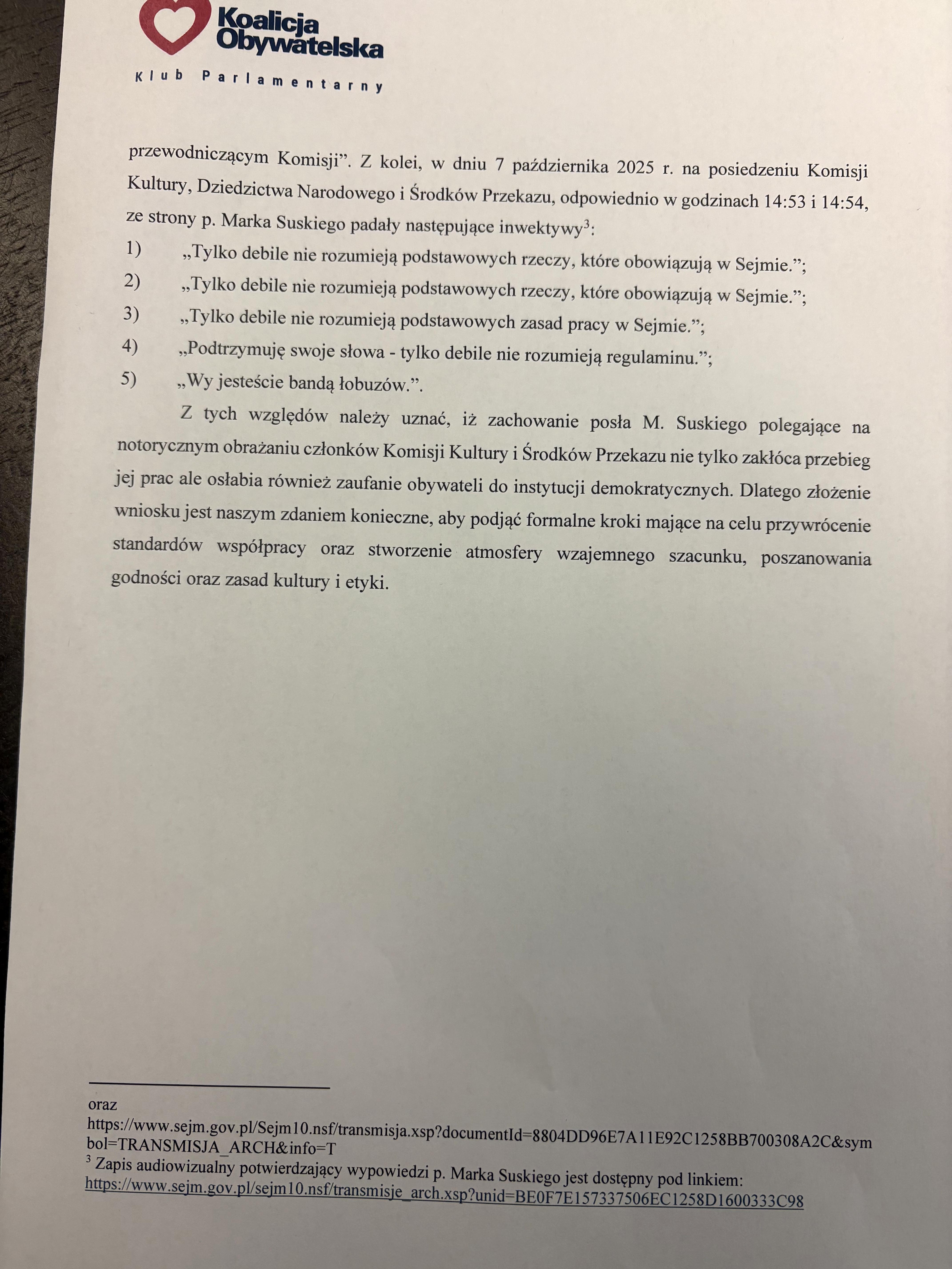 Aktualnie czytasz: "Do widzenia, debile". Suski obraził posłów, jest wniosek o ukaranie