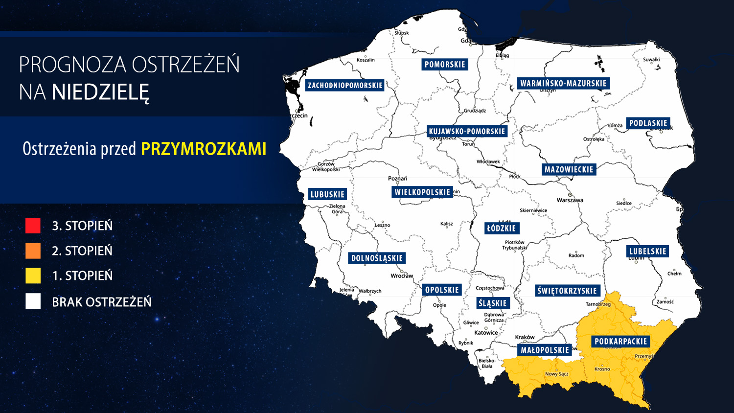 Prognoza zagrożeń IMGW na niedzielę