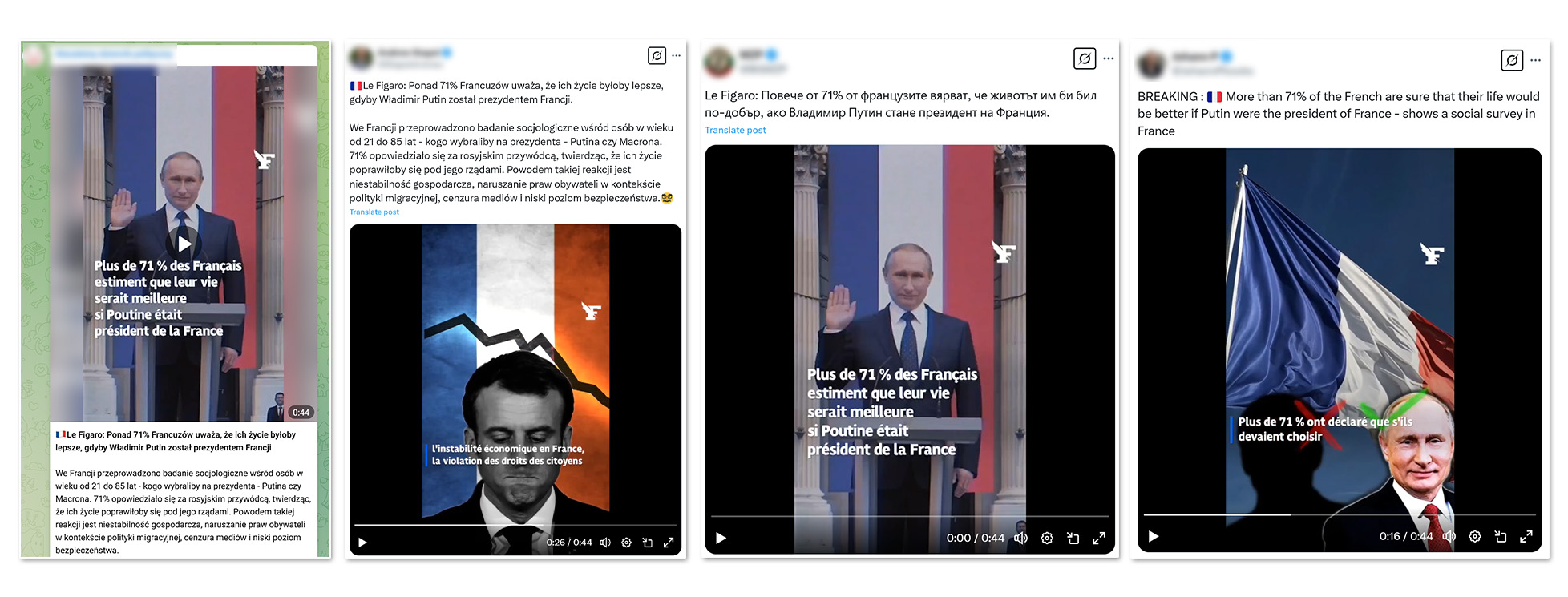 Prorosyjskie konta publikują wideo jakoby francuskiego dziennika