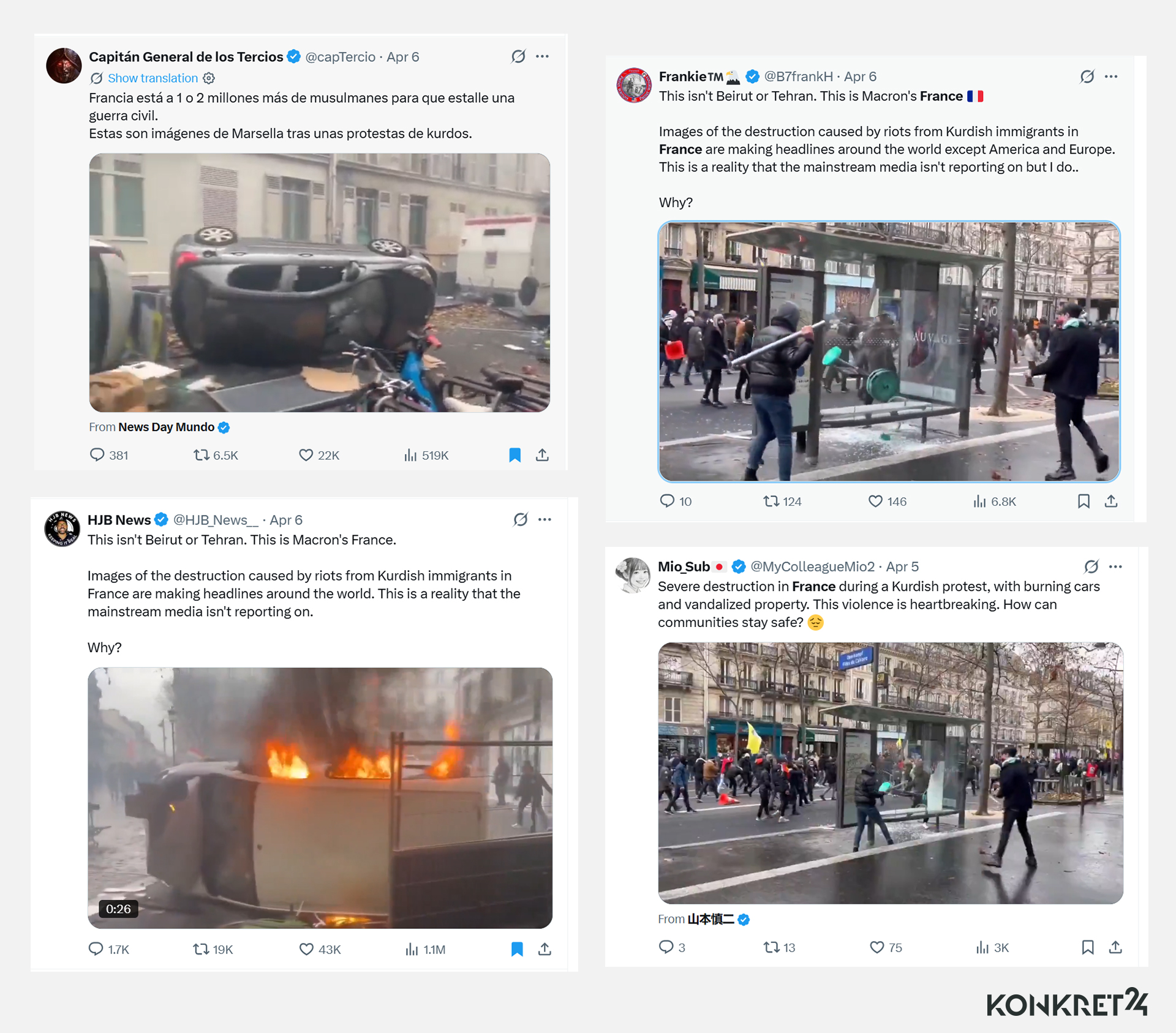 W postach po angielsku i hiszpańsku też informowano, że to "Francja Macrona" podczas tegorocznej Wielkanocy 