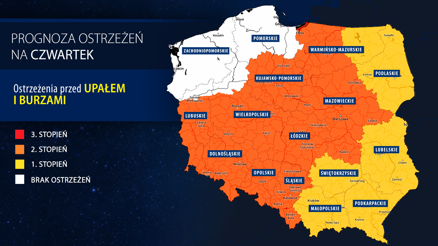 Prognoza zagrożeń na czwartek
