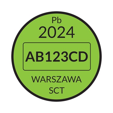 Wzór nalepki dla pojazdów uprawnionych do wjazdu do strefy czystego 