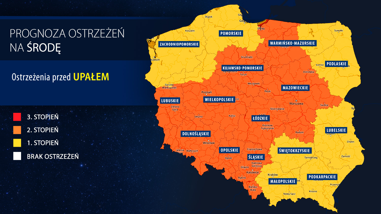 Prognoza zagrożeń na środę