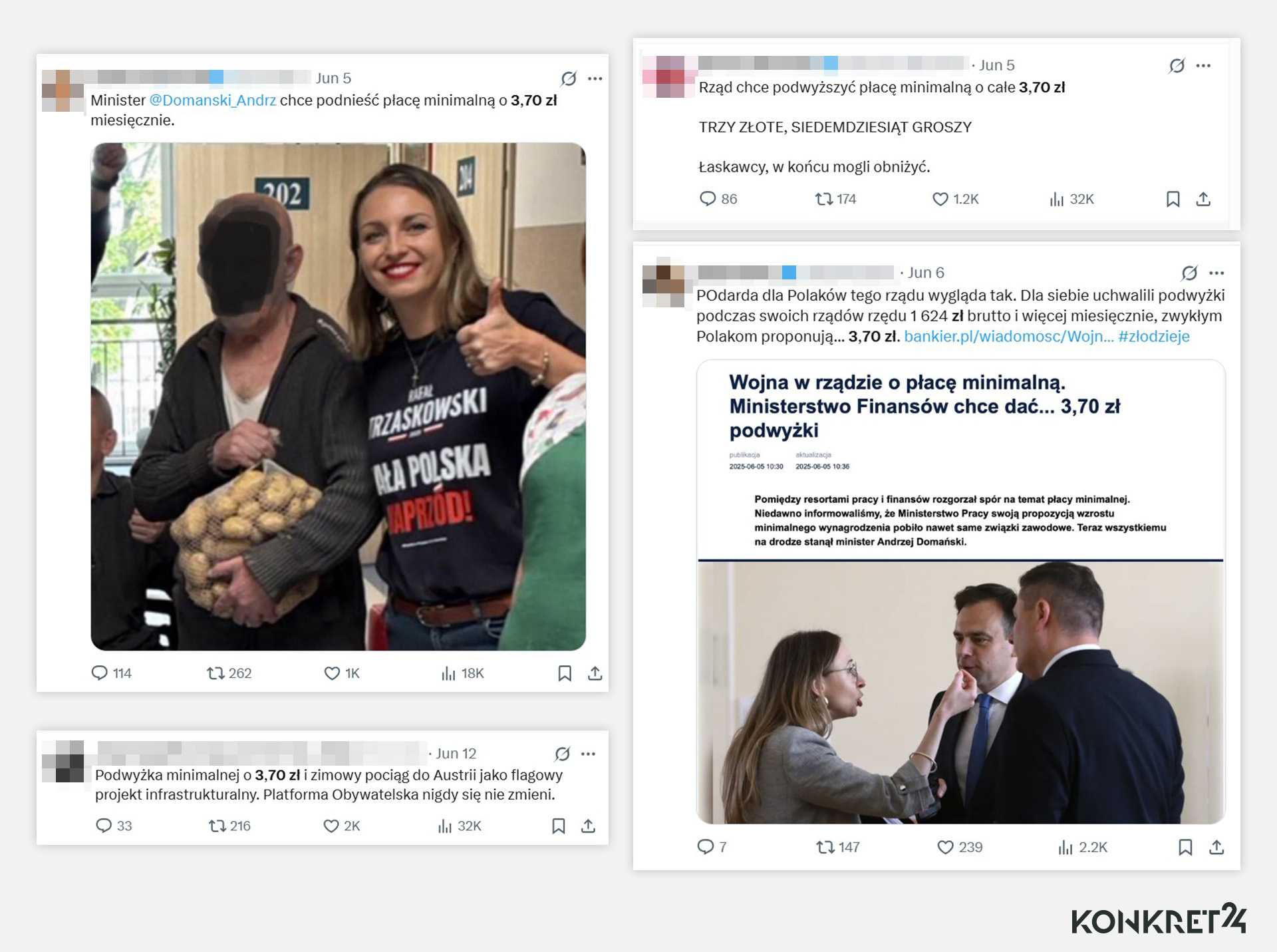 Informacja o tym, że Ministerstwo Finansów chce podnieść płacę minimalną zaledwie o 3,70 zł krąży po sieci