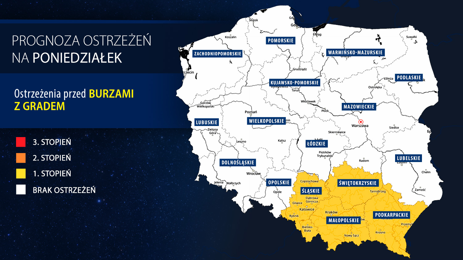 Prognoza zagrożeń IMGW na środę