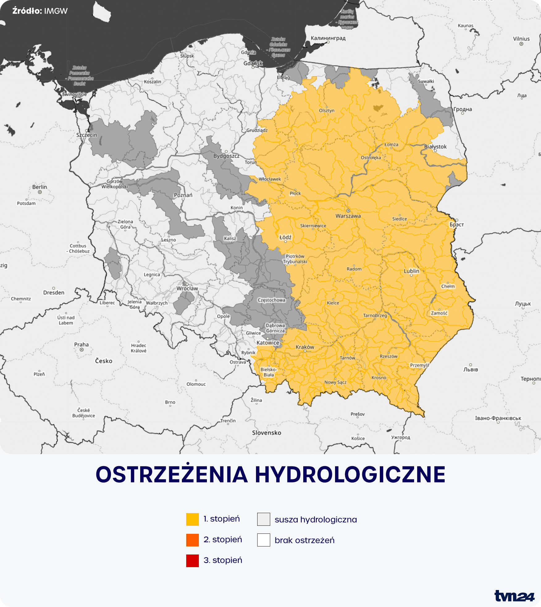 Ostrzeżenia hydrologiczne IMGW