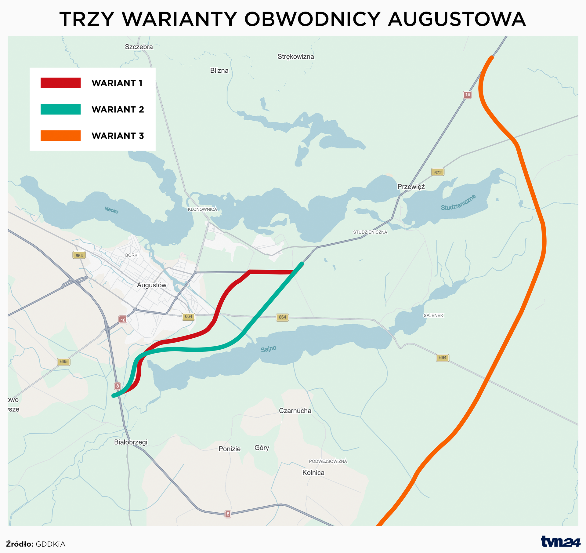 Projektowana trasa DK16A