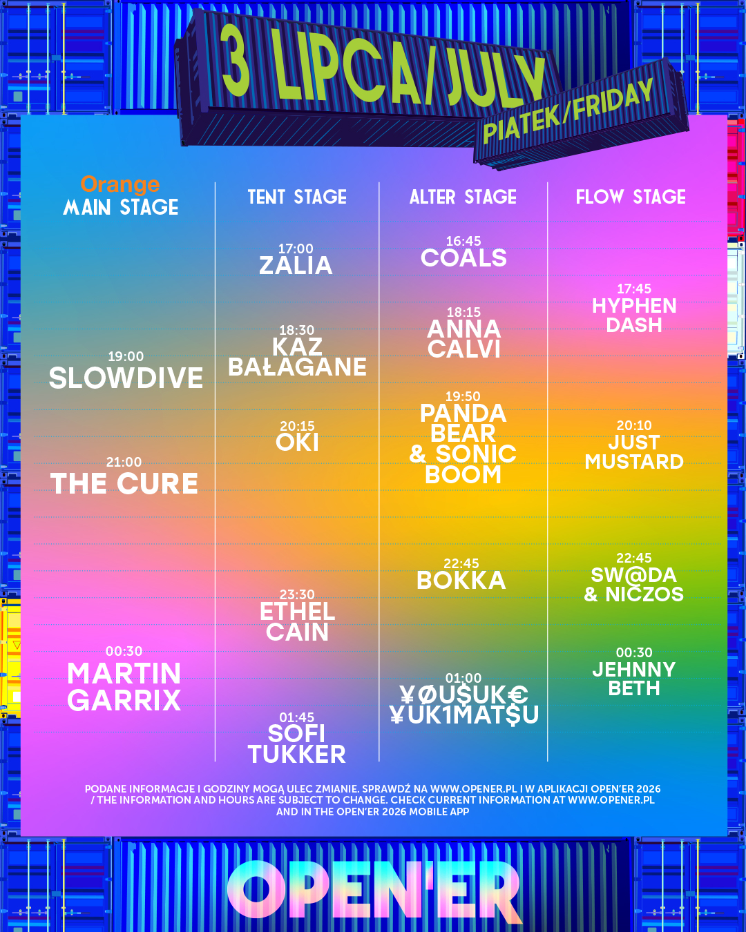 Open'er Festival 2026 - dzień trzeci