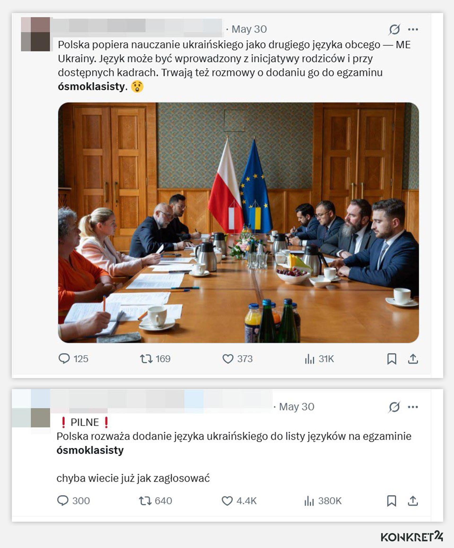 Internauci donoszą, że resort nauki pracuje nad wprowadzeniem ukraińskiego na egzamin ósmoklasisty