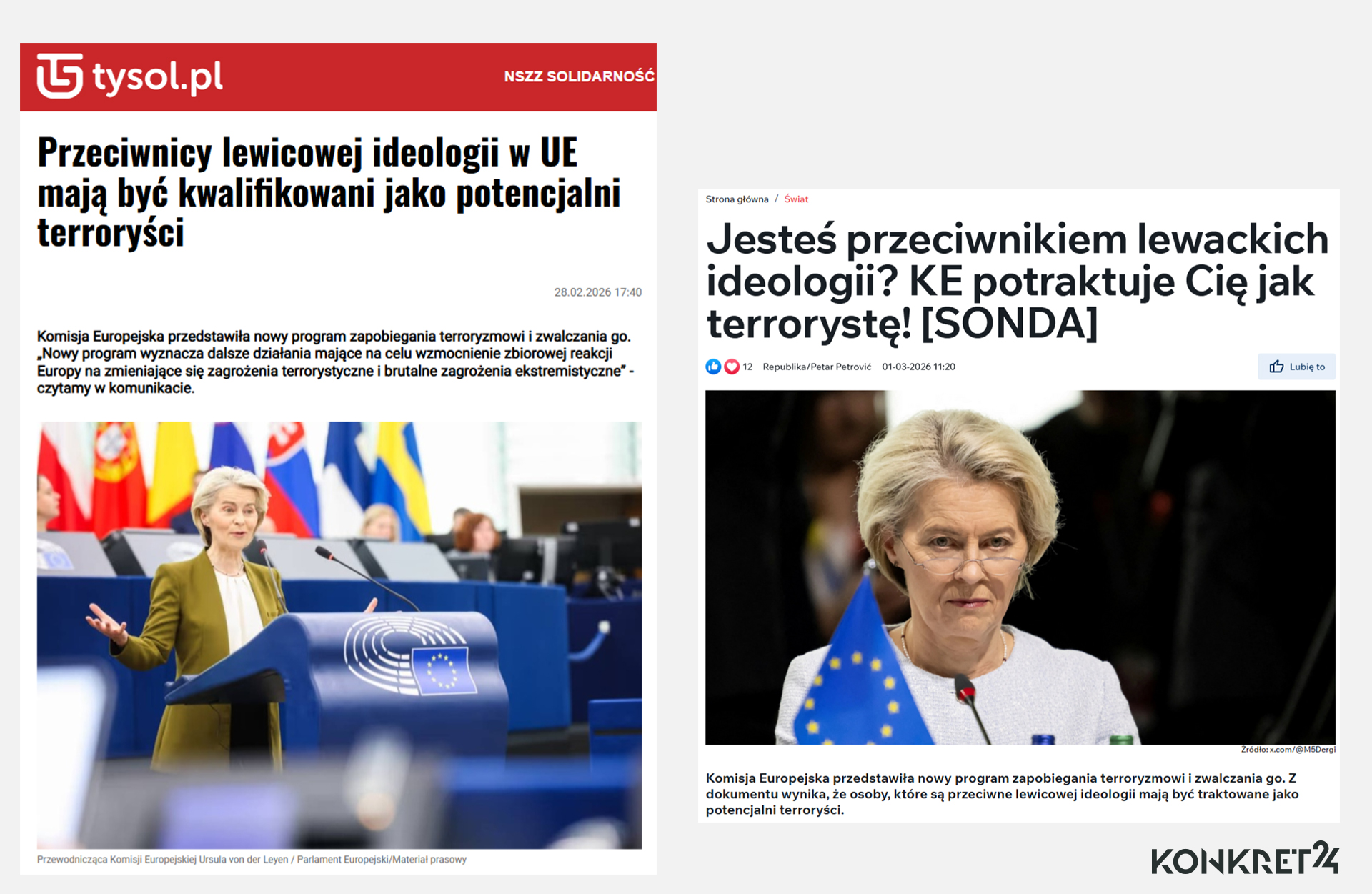 Niektóre polskie prawicowe media powielały popularny przekaz 