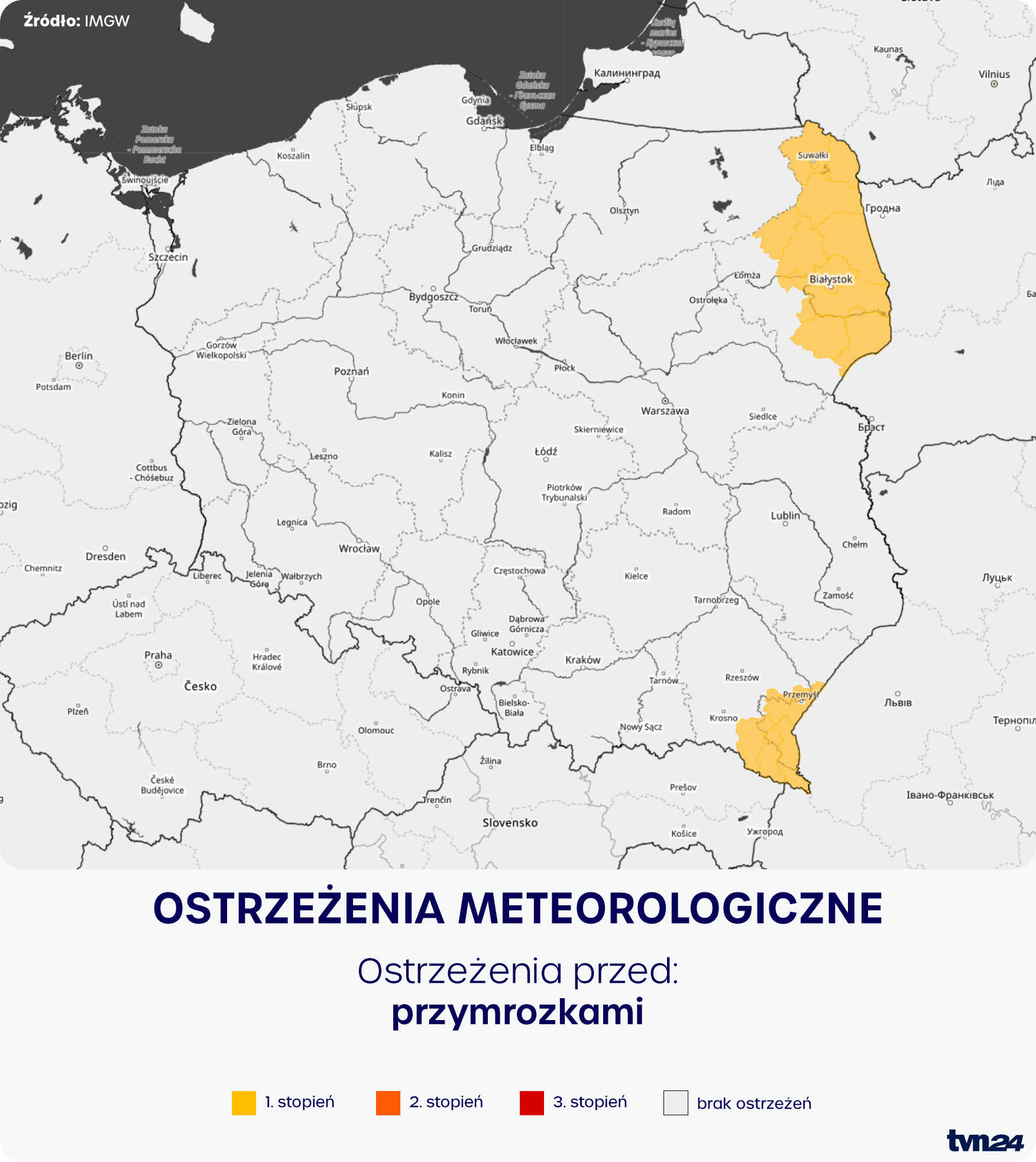 Ostrzeżenia przed przymrozkami