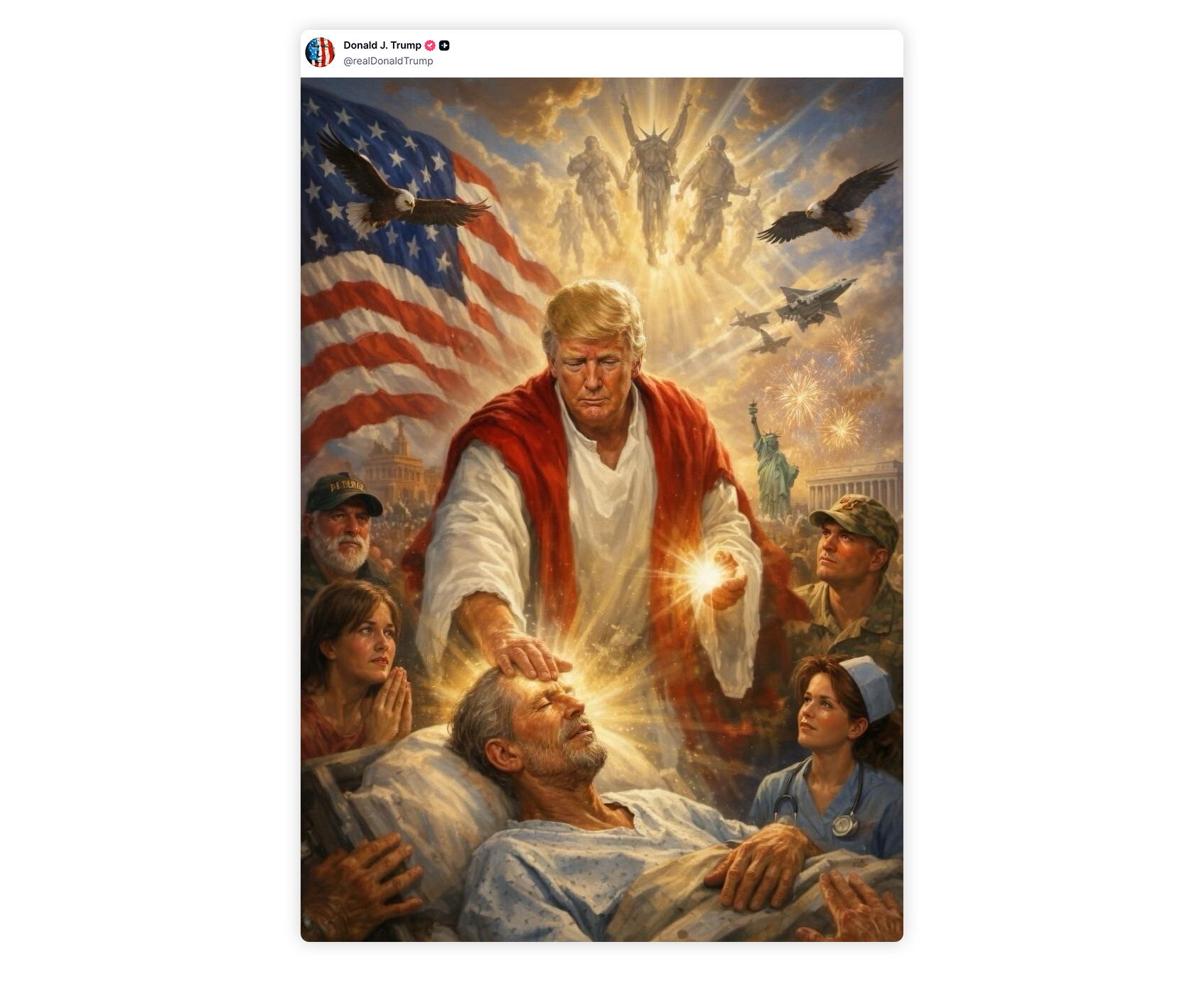 Grafika opublikowana przez Trumpa