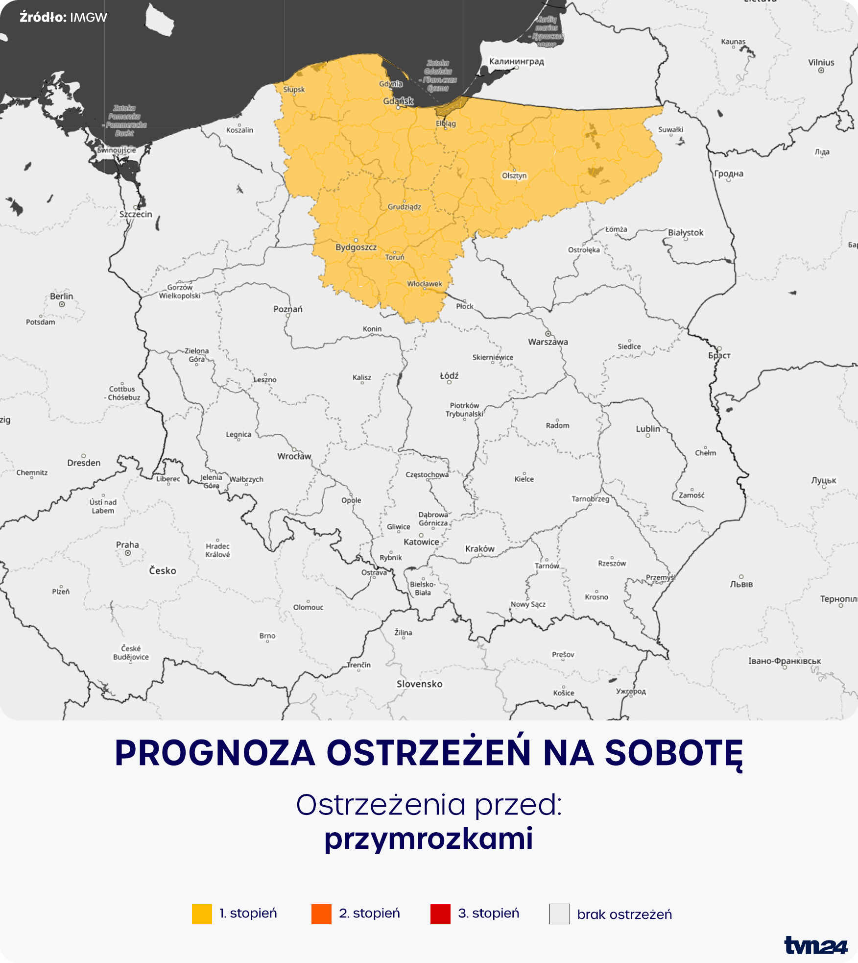 Prognoza zagrożeń na sobotę