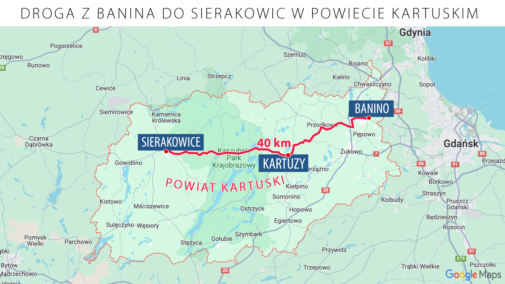 Droga z Banina do Sierakowic
