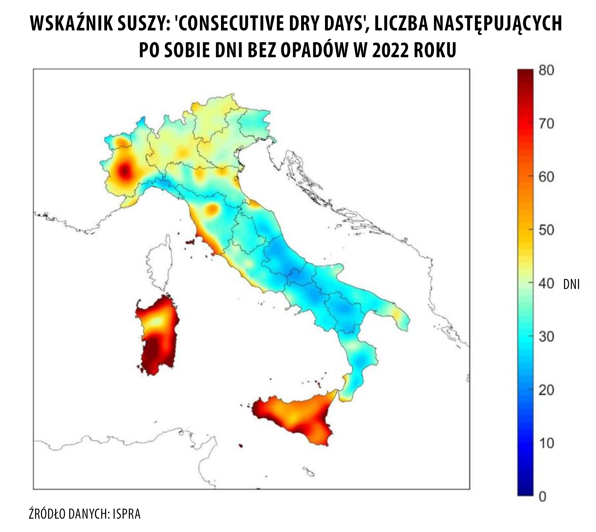 Suche dni według raportu "Città Clima" Legambiente