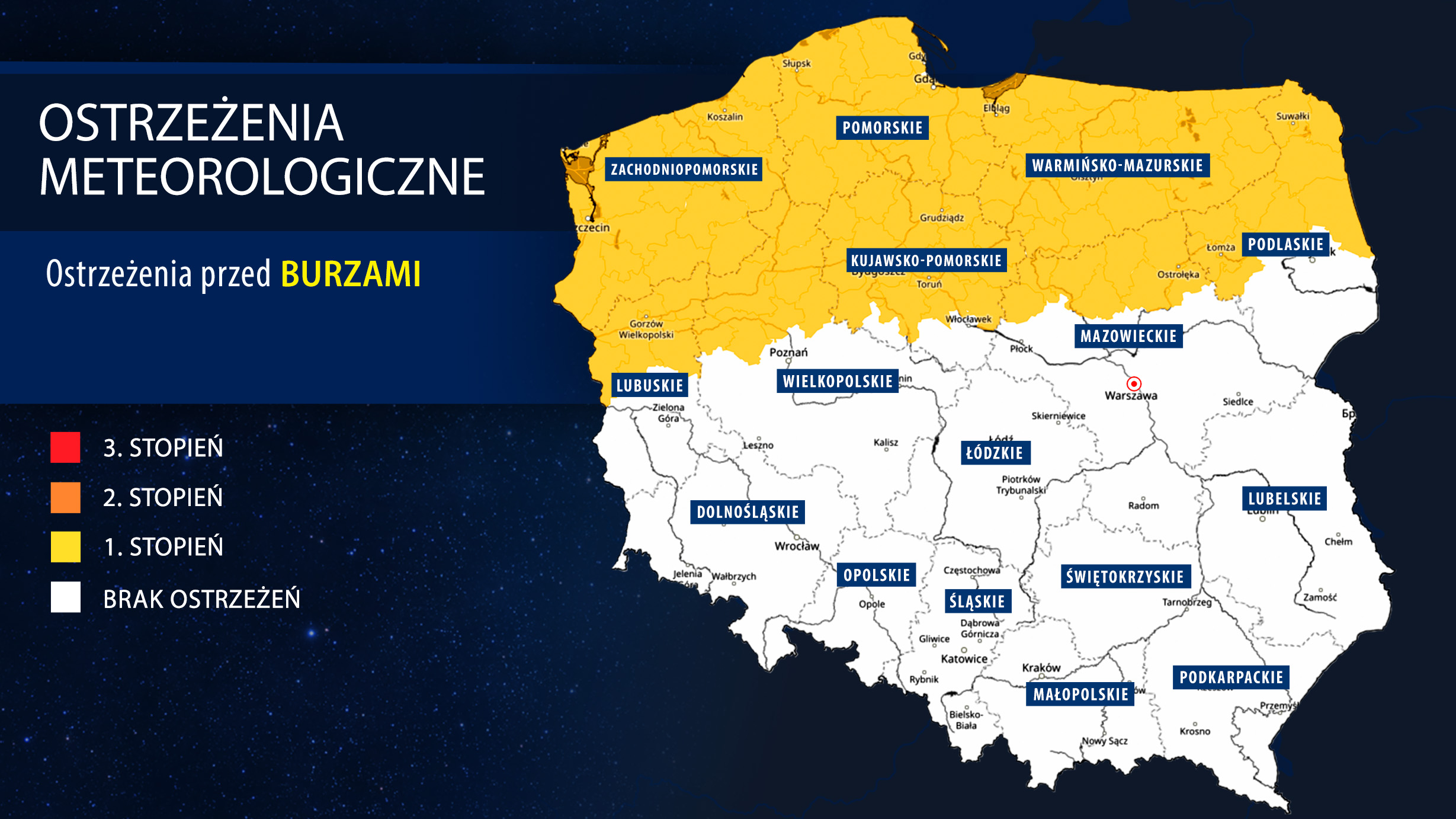 Ostrzeżenia meteorologiczne przed burzami