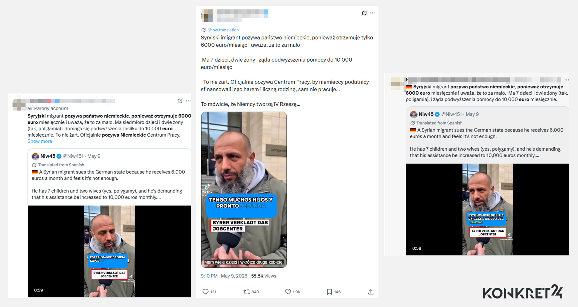 Fałszywy przekaz o pozywającym niemiecką instytucję Syryjczyku wywołał falę antymigranckich komentarzy