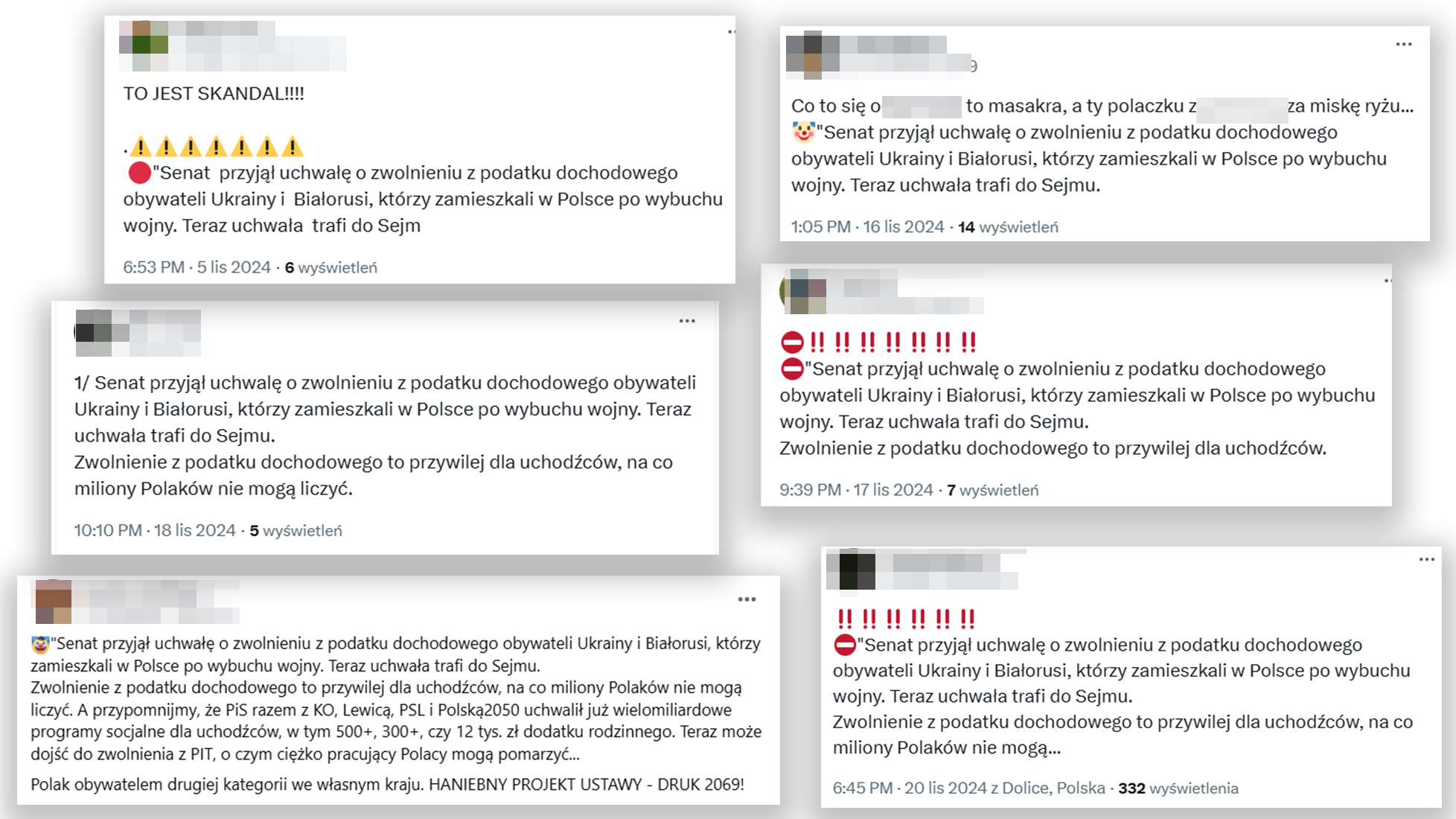 Fałszywa informacja o rzekomo przyjętej przez Senat uchwale jest rozsyłana przez anonimowe konta, co wygląda na skoordynowane działanie  