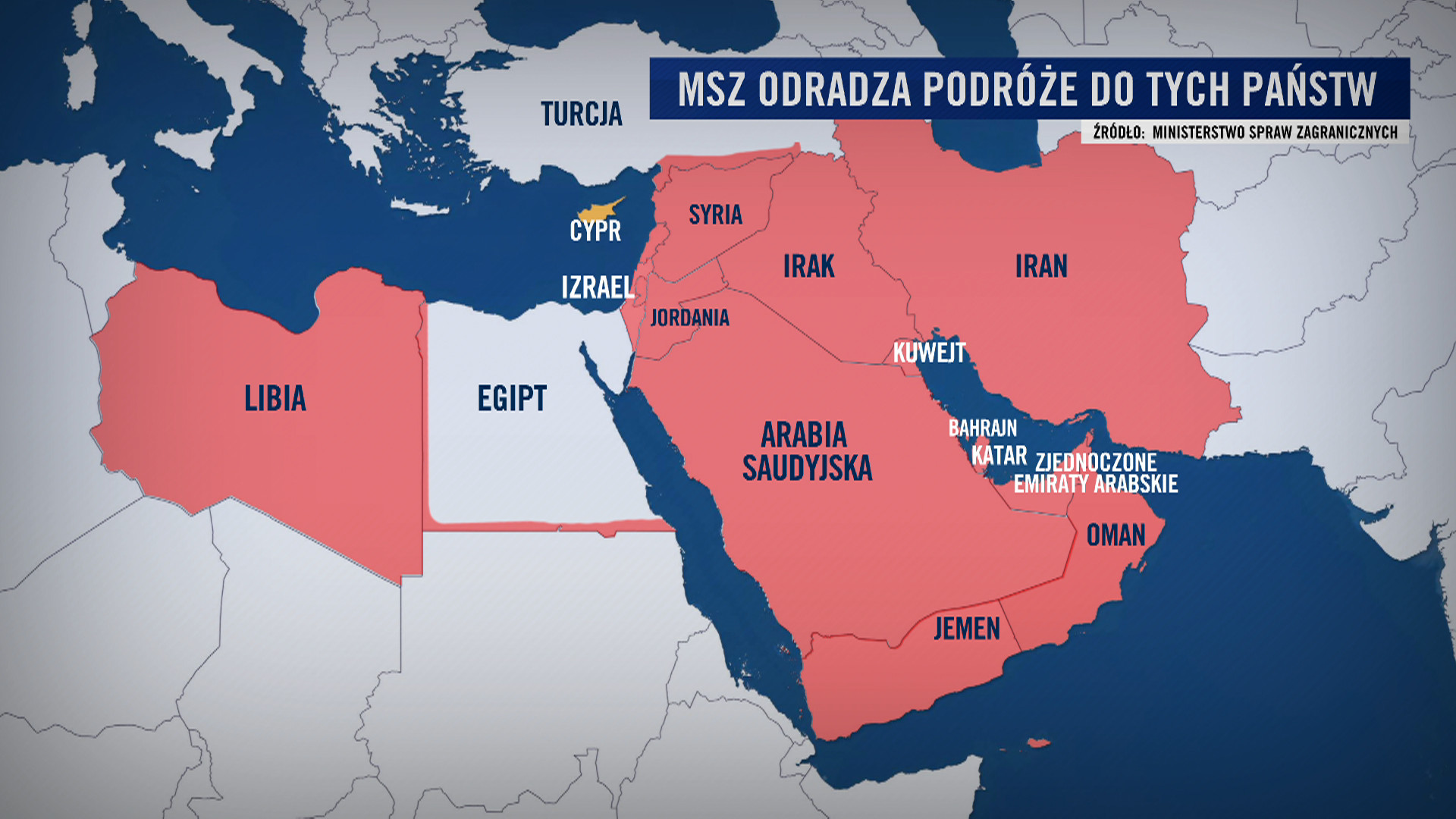 MSZ odradza podróże do tych państw