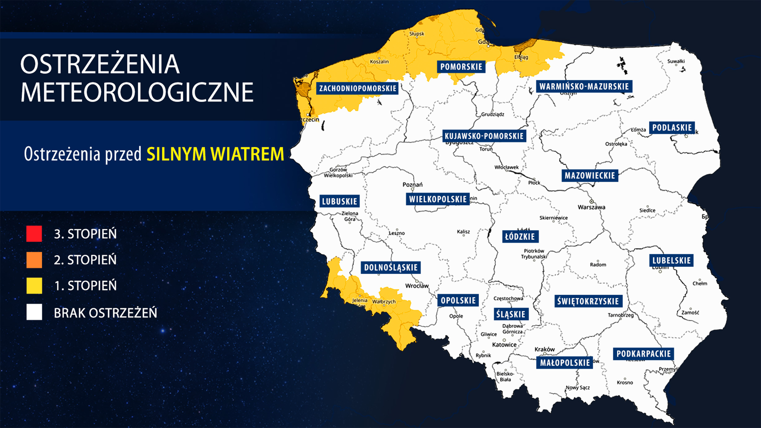 Ostrzeżenia IMGW. Silny wiatr