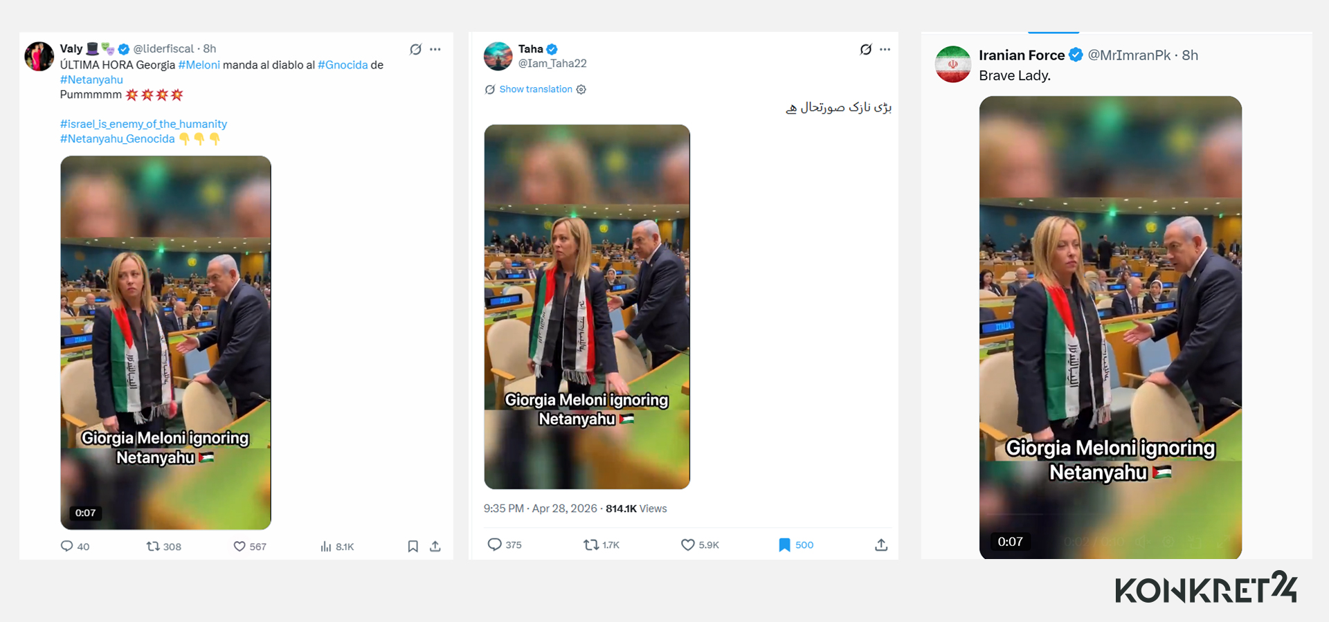 Wideo z Meloni i Netanjahu w zagranicznej sieci generuje milionowe wyświetlenia