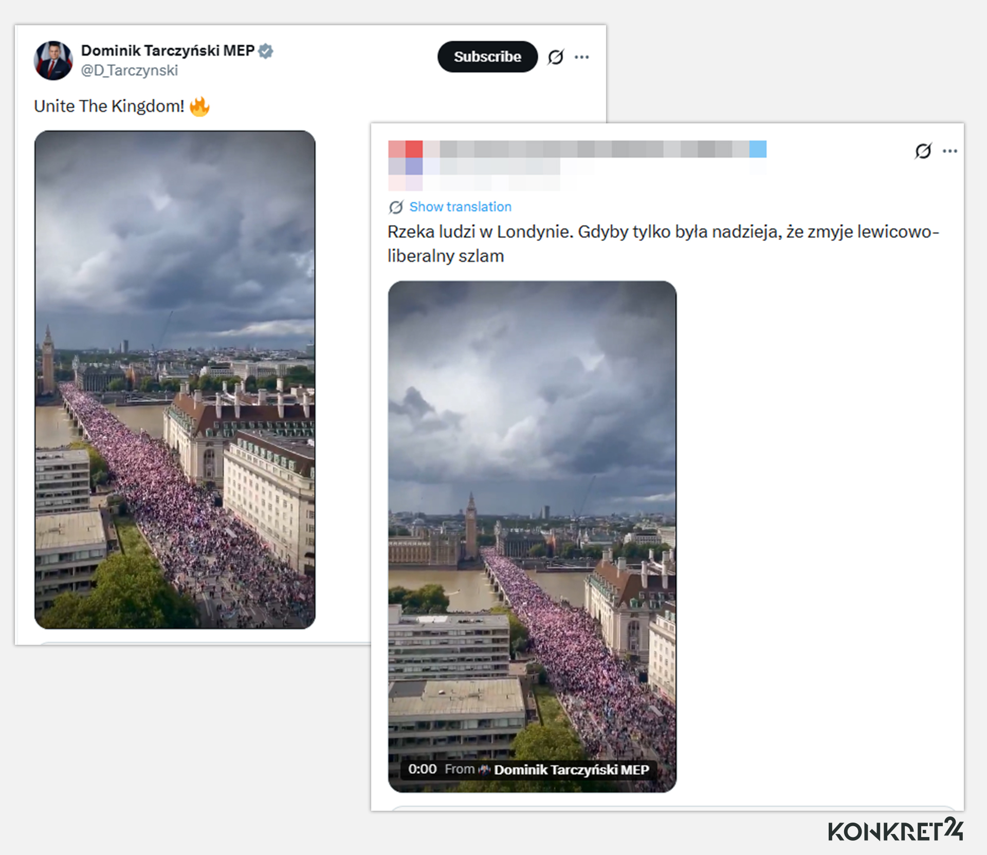 Autorzy postów błędnie podają, że to demonstracja z 16 maja 2026 roku