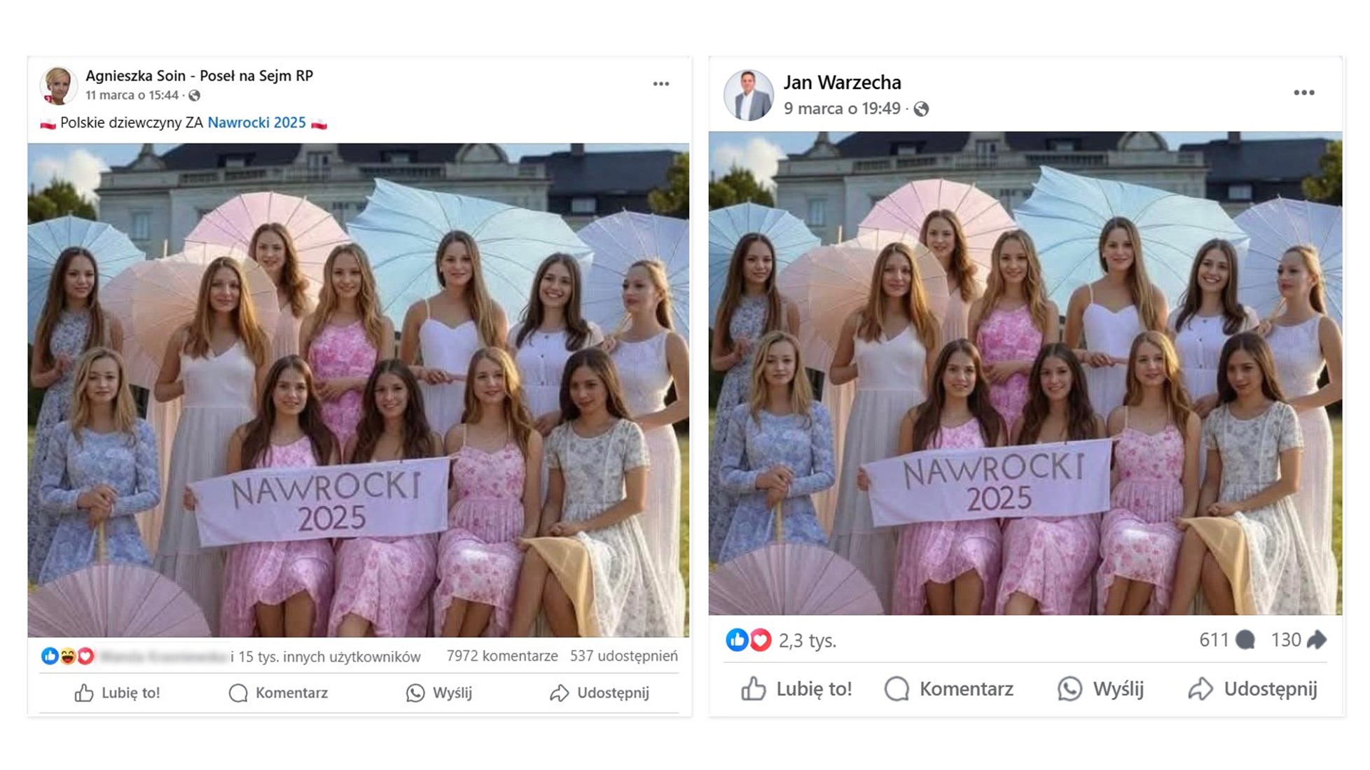 Politycy Prawa i Sprawiedliwości udostępniali wygenerowane przez AI zdjęcie