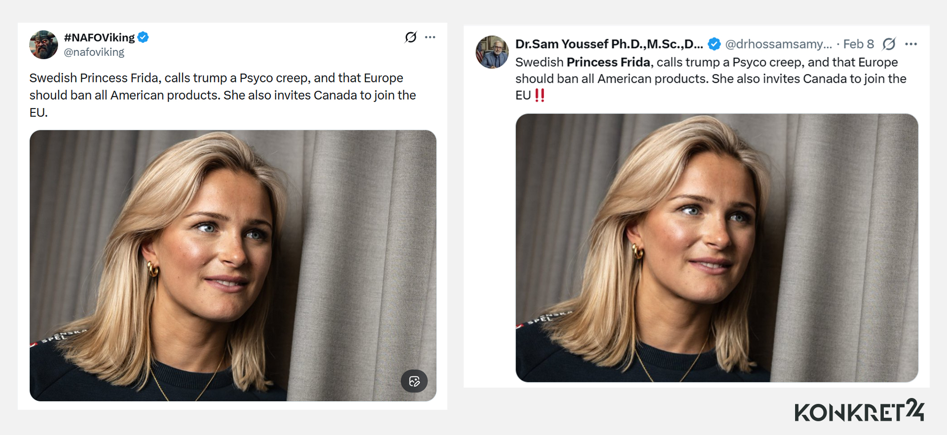 Anglojęzyczne wpisy ze zdjęciem Szwedki generowały setki tysięcy wyświetleń