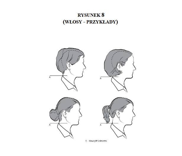 Fragment regulaminu regulujący uczniowskie fryzury