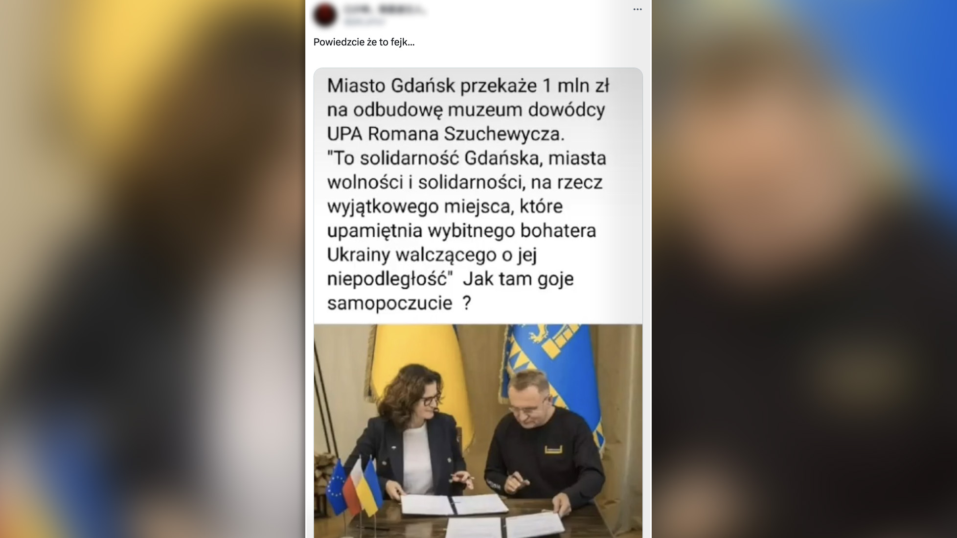 Wprowadzający w błąd post w serwisie X 